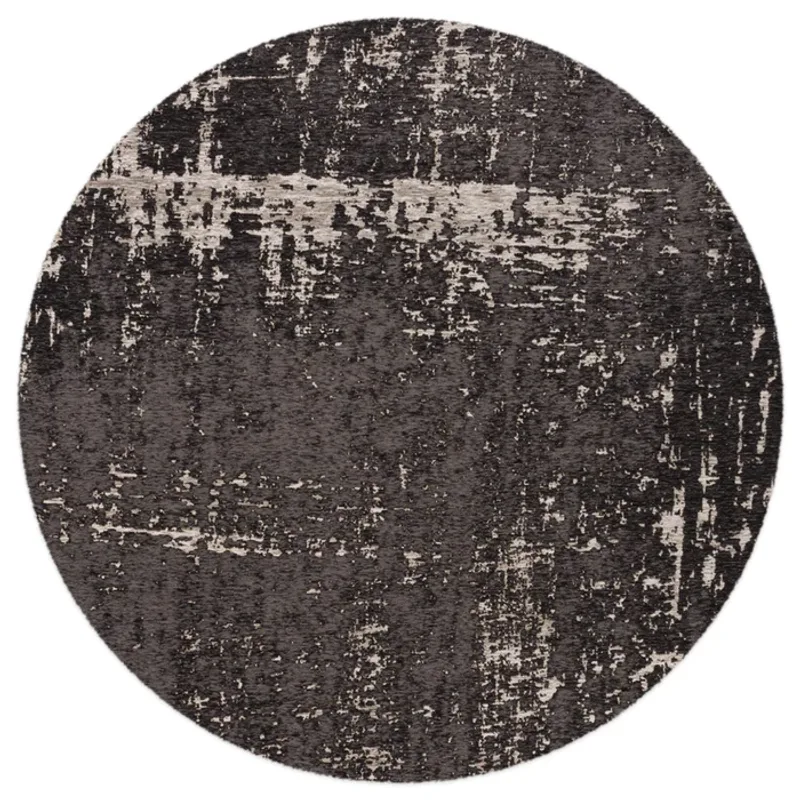 Prosper 25 Black- Rond vloerkleed Mart Visser
