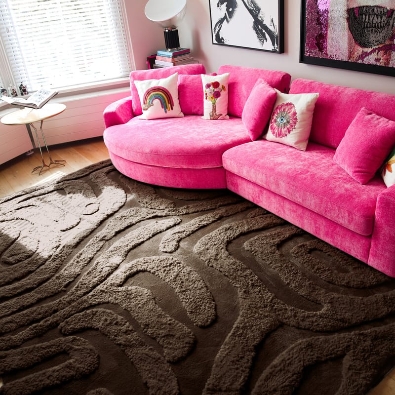 Brera 18 - Luxe carved vloerkleed in bruine kleurstelling