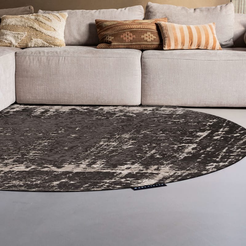 Prosper 25 Black- Rond vloerkleed Mart Visser