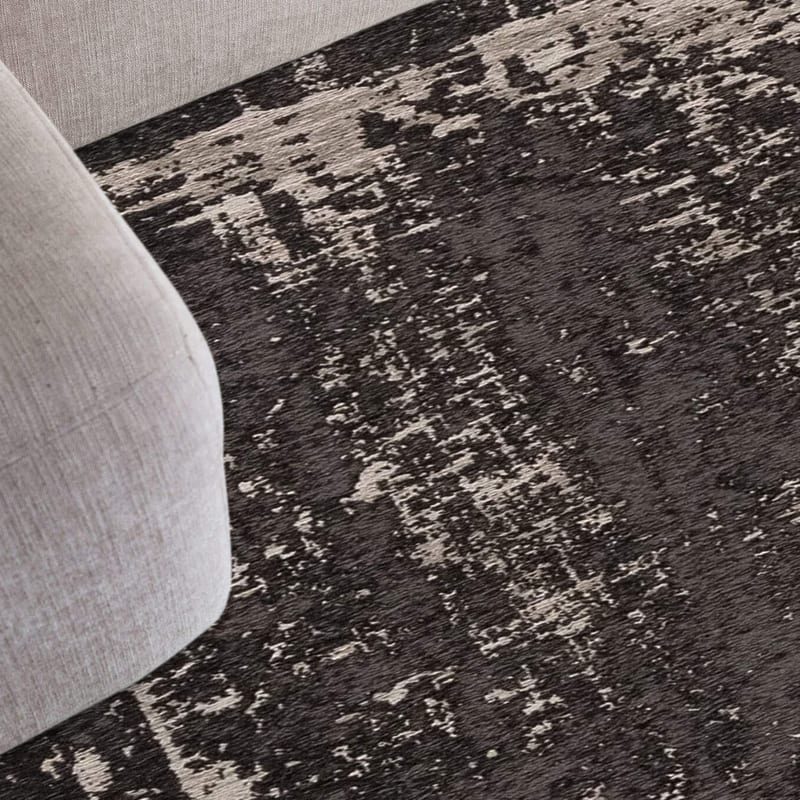 Prosper 25 Black- Rond vloerkleed Mart Visser