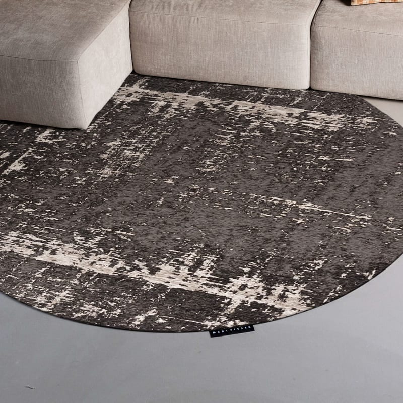 Prosper 25 Black- Rond vloerkleed Mart Visser
