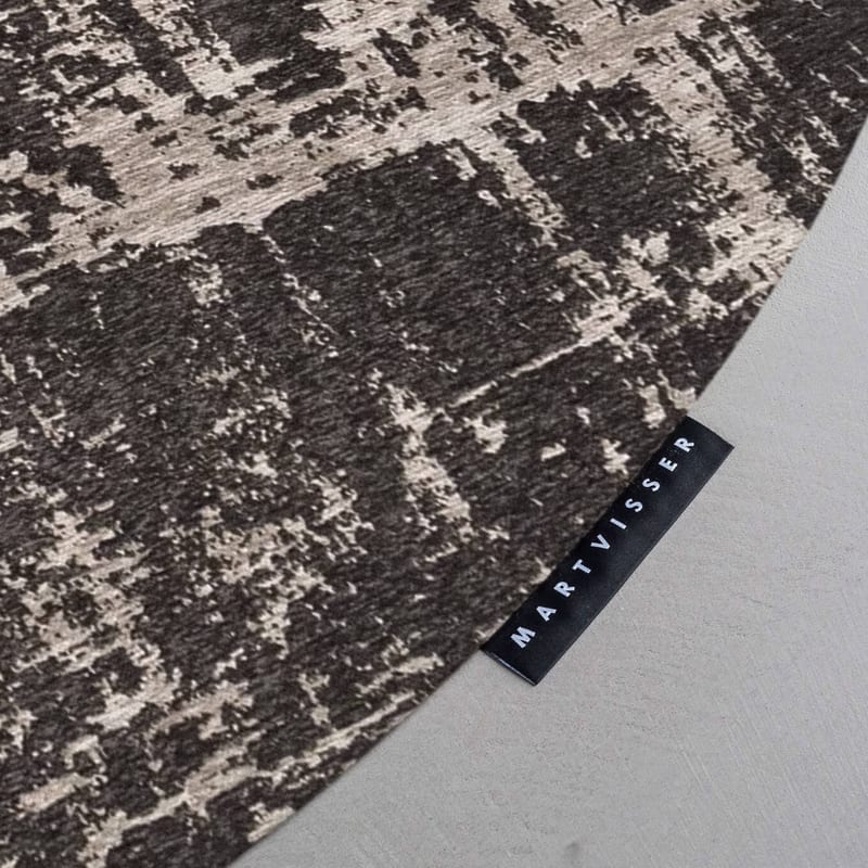 Prosper 25 Black- Rond vloerkleed Mart Visser