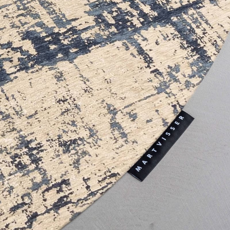 Prosper 37 Indigo Grey- Rond vloerkleed Mart Visser