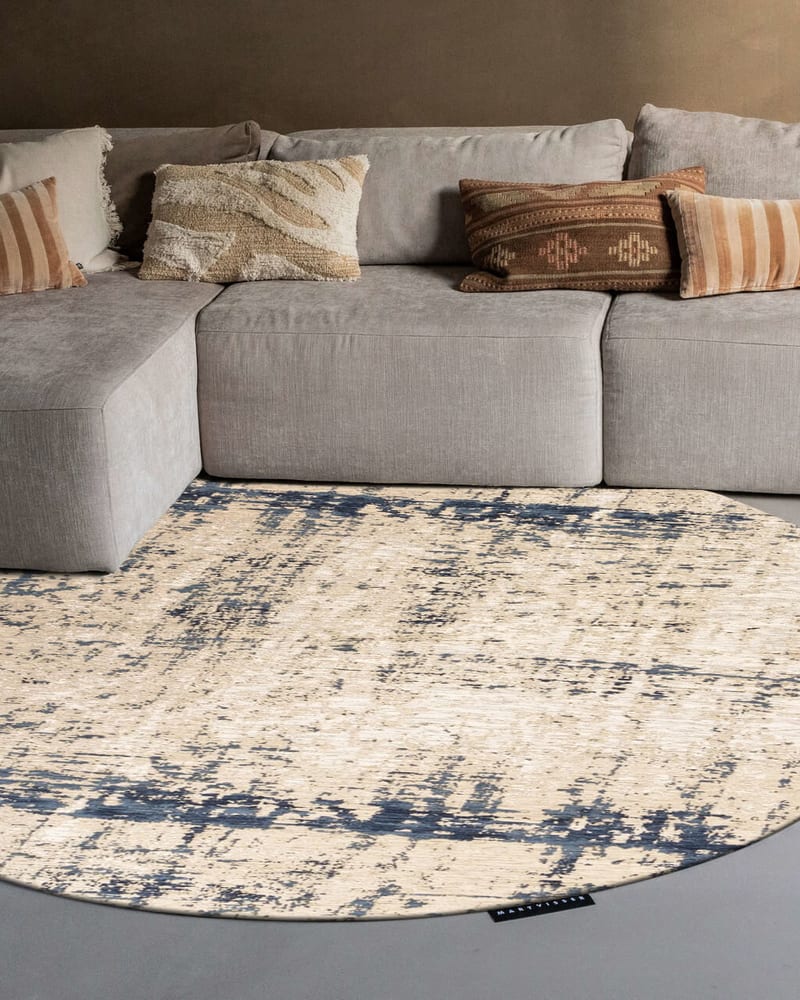 Mart Visser Rond vloerkleed Indigo Grey - Prosper 37