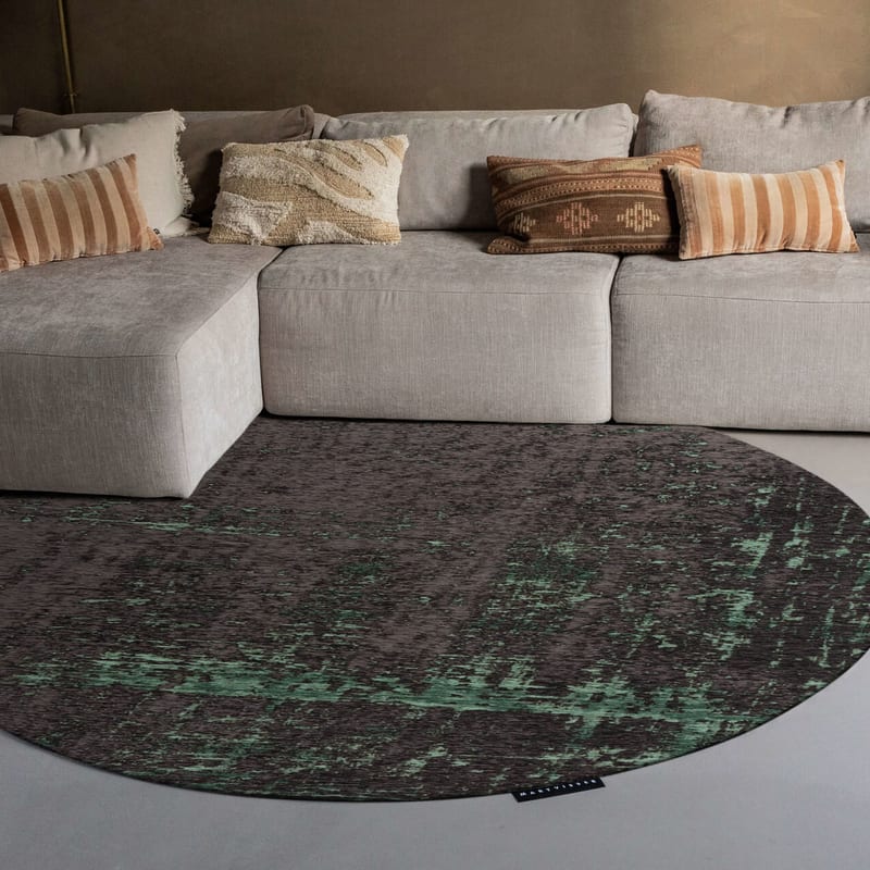 Prosper 54 Bottle Green - Rond vloerkleed Mart Visser