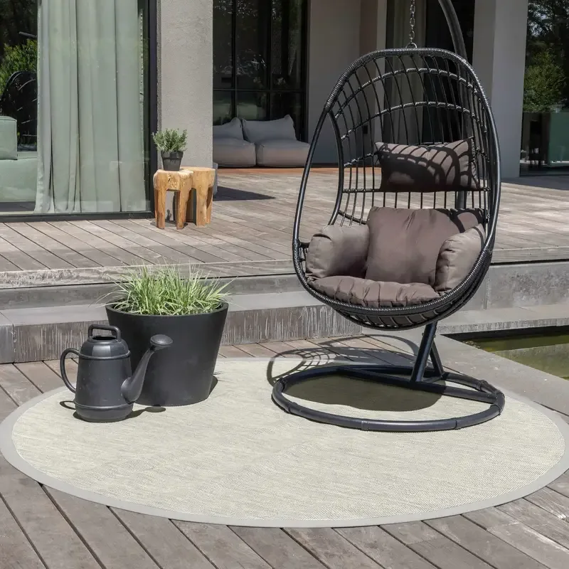 Botanique 22 - Rond Outdoor Vloerkleed in Zilvergrijs
