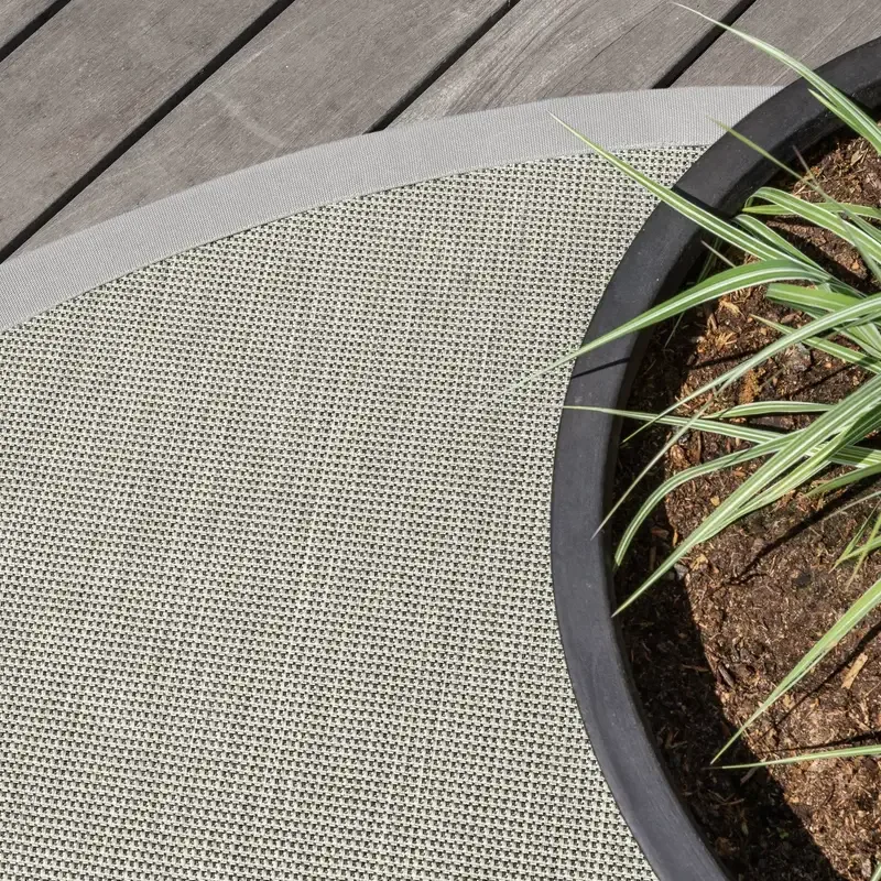 Botanique 22 - Rond Outdoor Vloerkleed in Zilvergrijs