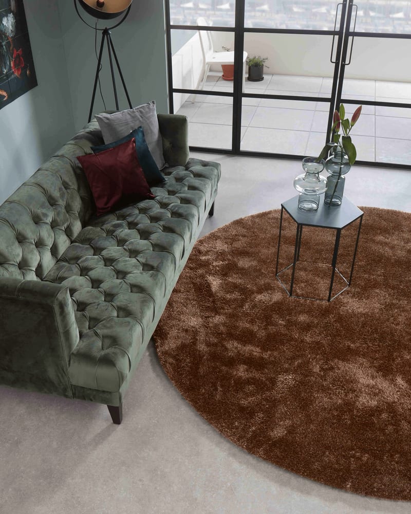 Floorpassion Ross 15 - Rond hoogpolig vloerkleed