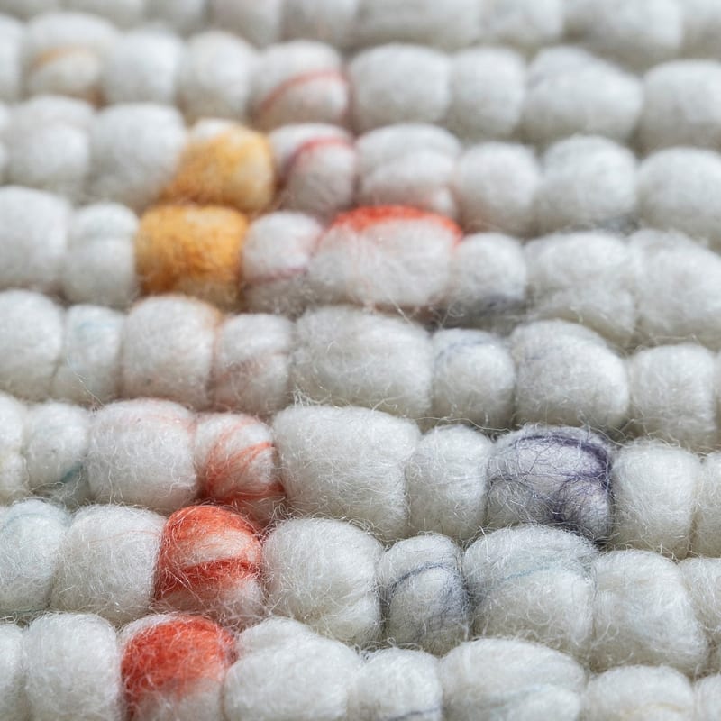 Beach Life 95 - Rond Wollen vloerkleed in Multi/Witte kleurstelling