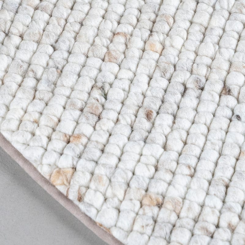 Beach Life 13 - Rond Wollen vloerkleed in Beige kleurstelling