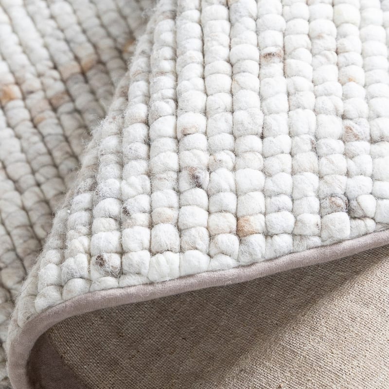 Beach Life 13 - Rond Wollen vloerkleed in Beige kleurstelling