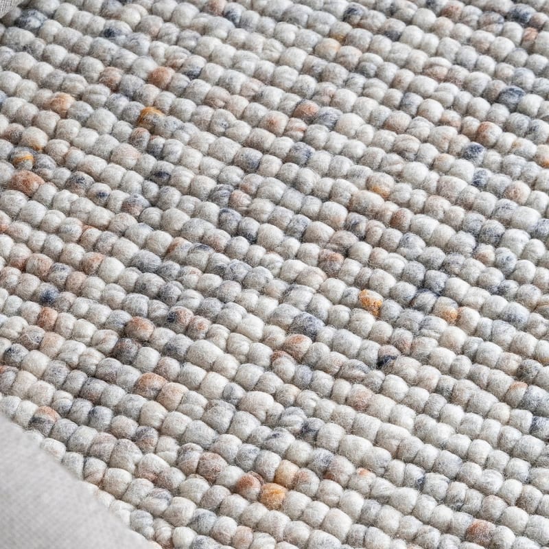 Beach Life 16 - Rond Wollen vloerkleed in Beige-Mix kleursamenstelling