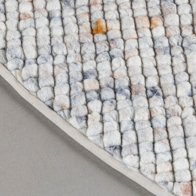 Beach Life 16 - Rond Wollen vloerkleed in Beige-Mix kleursamenstelling