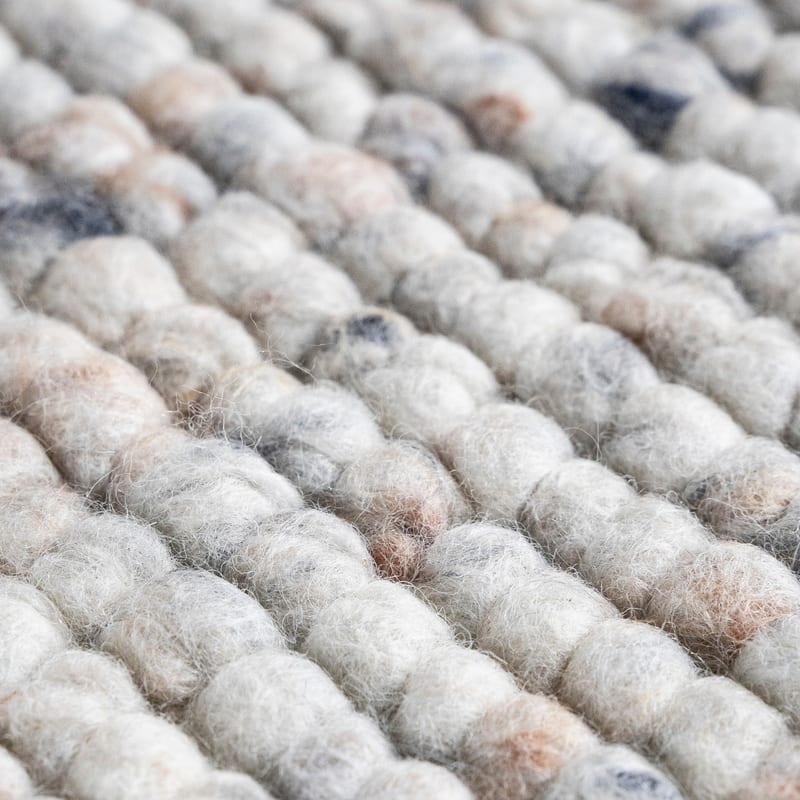 Beach Life 16 - Rond Wollen vloerkleed in Beige-Mix kleursamenstelling