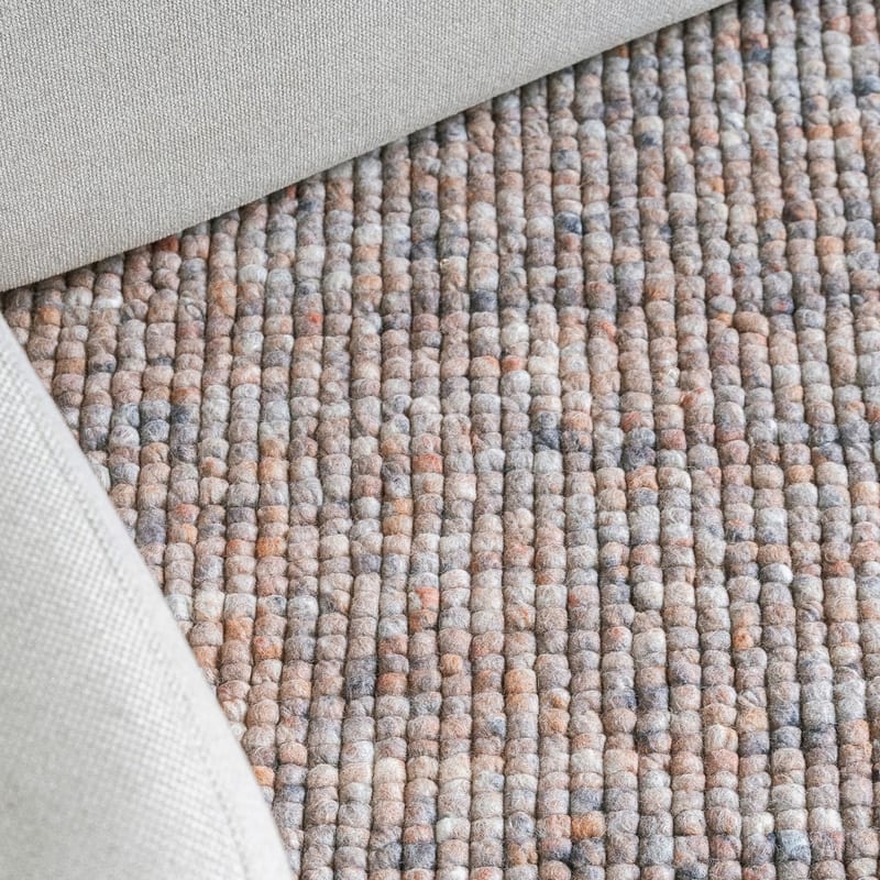 Beach Life 93 - Rond Wollen vloerkleed in Beige/ soft pink