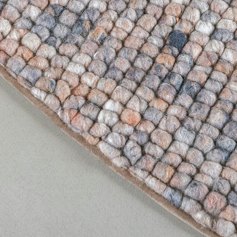 Beach Life 93 - Rond Wollen vloerkleed in Beige/ soft pink