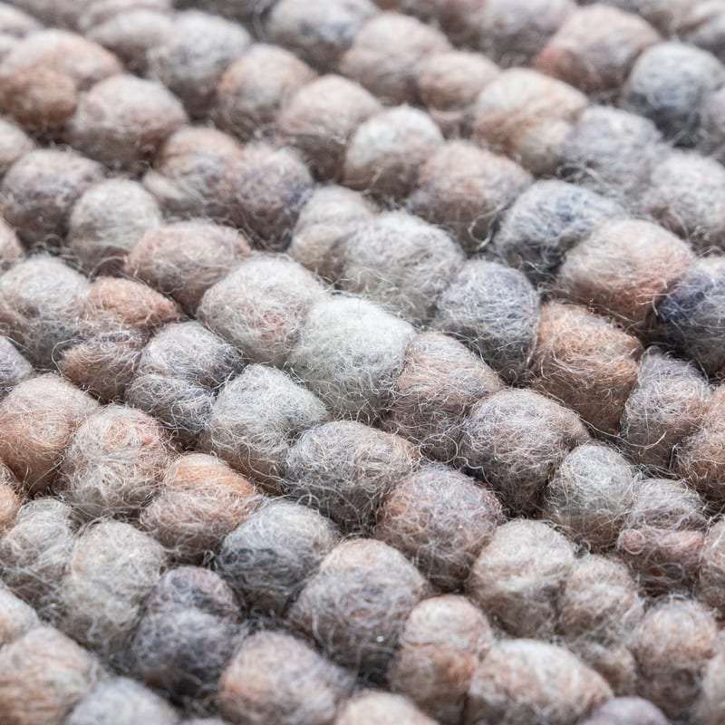 Beach Life 93 - Rond Wollen vloerkleed in Beige/ soft pink