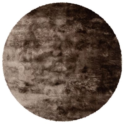 Floorpassion Reef 17 - Hoogpolig Rond vloerkleed in Taupe kleur