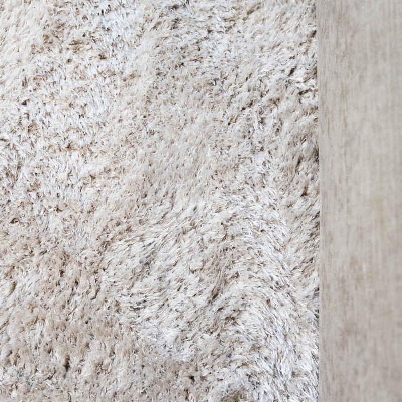 Lima 12 - Hoogpolig Rond Vloerkleed in Beige