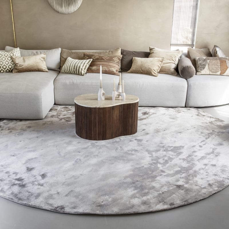 Rond vloerkleed Hoogwaardig in Taupe - Imperial 15