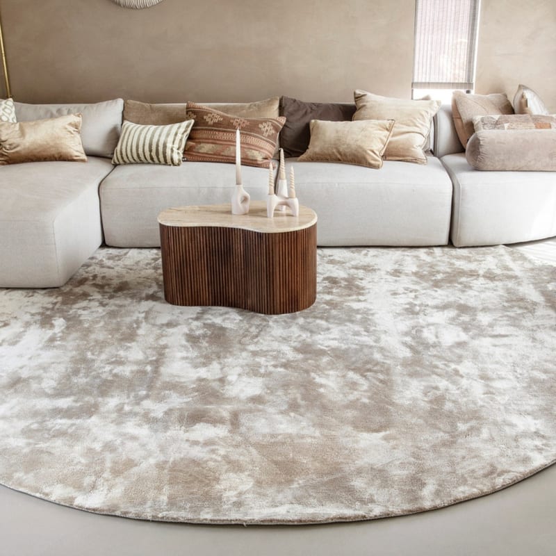 Rond vloerkleed hoogwaardig in Warm Grey - Imperial 13