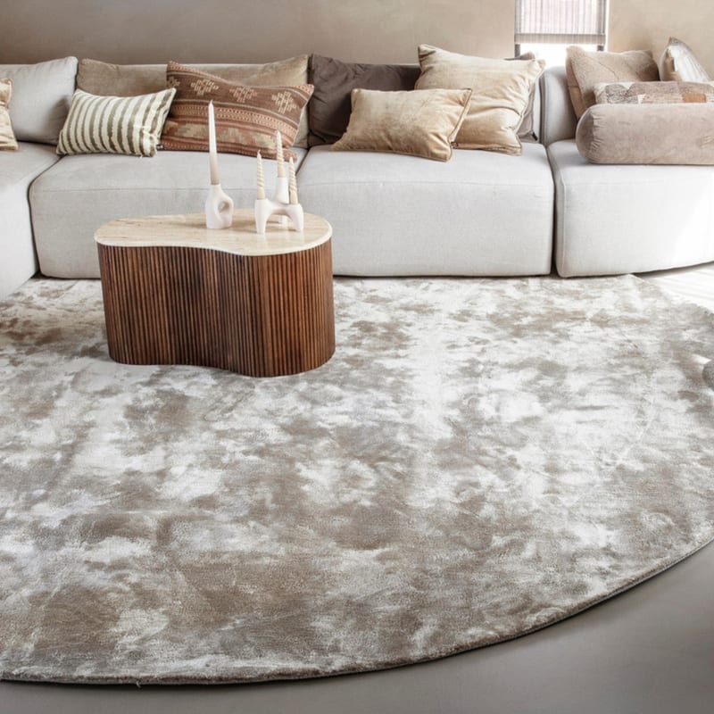 Rond vloerkleed hoogwaardig in Warm Grey - Imperial 13