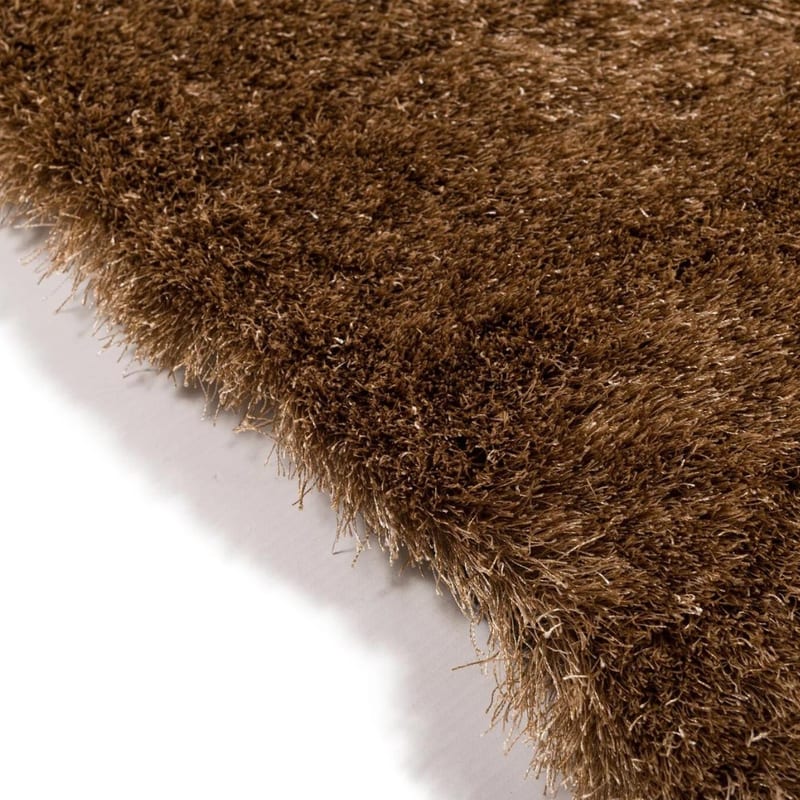 Reef 14 - Hoogpolig Rond vloerkleed in Gouden kleur