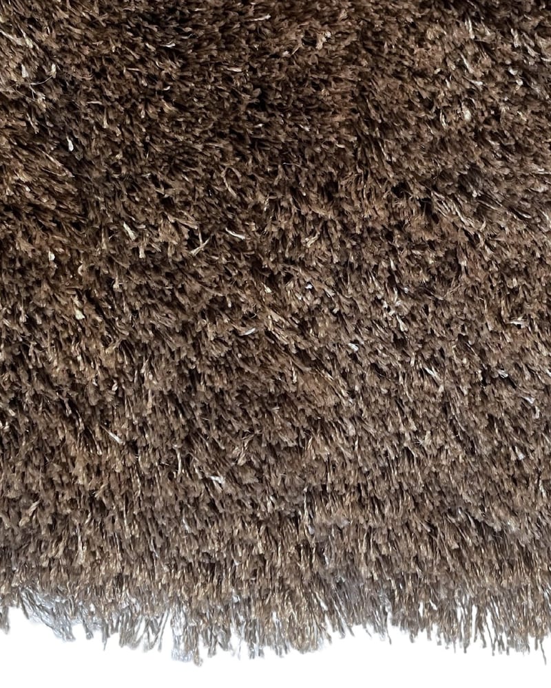 Floorpassion Reef 17 - Hoogpolig Rond vloerkleed in Taupe kleur