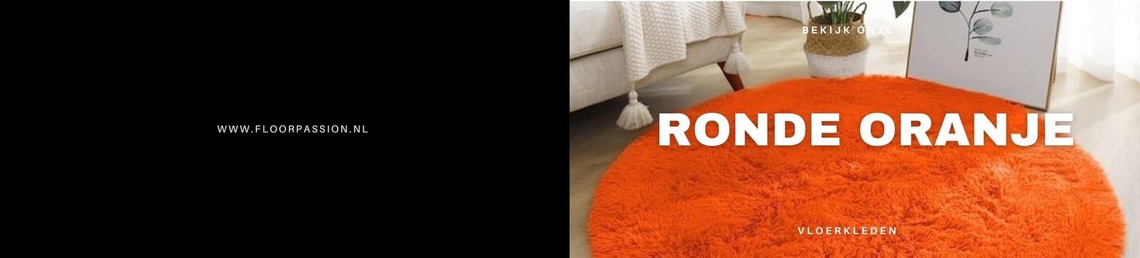 Rond oranje vloerkleed