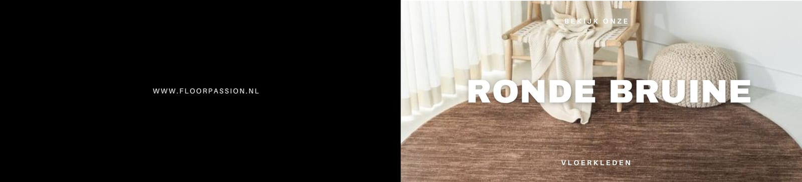 Rond vloerkleed bruin