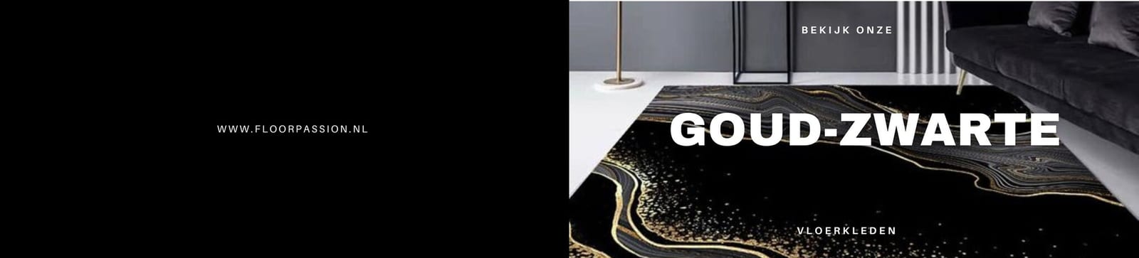 Goud zwarte vloerkleden