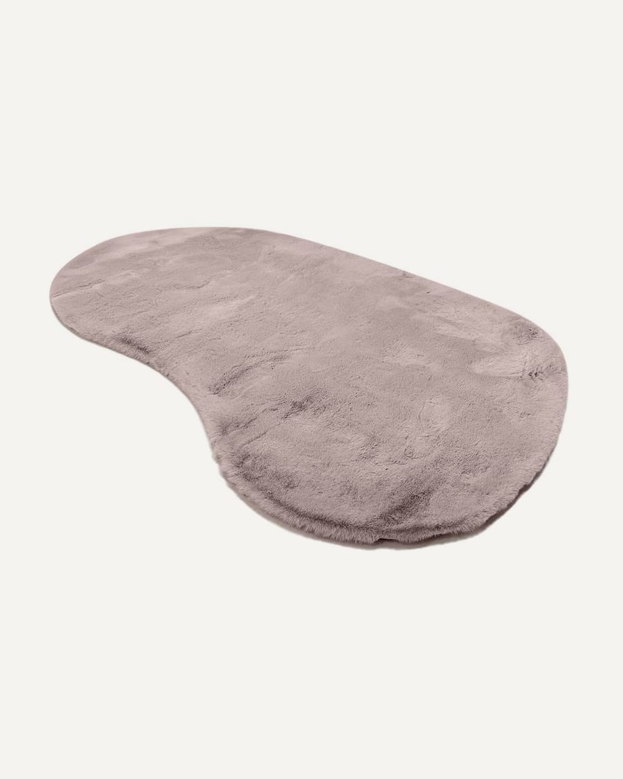 Hampton Mauve Grey 13 - hoogpolig vloerkleed in organische vorm