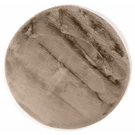 Fred van Leer Hampton Mocca 14 - Rond hoogpolig vloerkleed