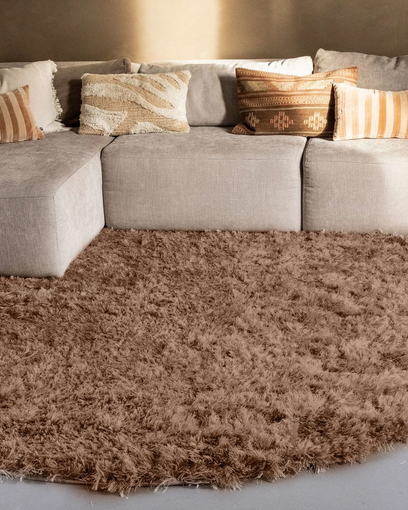 Floorpassion Dime 15- Rond hoogpolig velours vloerkleed