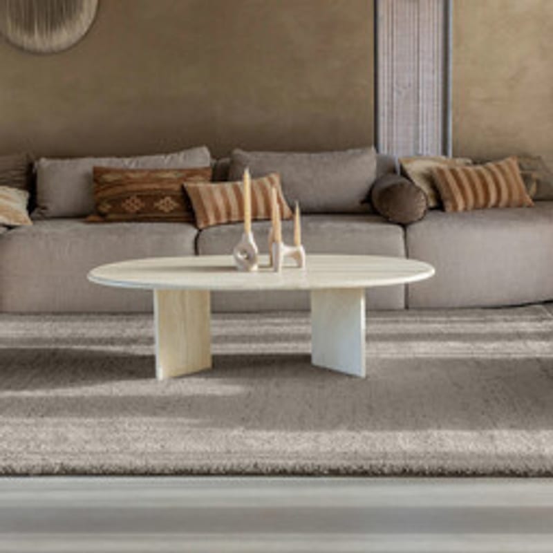 Amerie 16 - Hoogpolig vloerkleed in Taupe