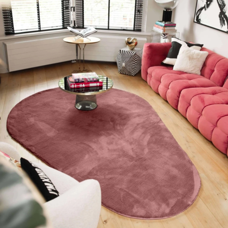 Mystic Drop 44 -  Modern Druppelvormig Hoogpolig vloerkleed in Rose Wood Pink