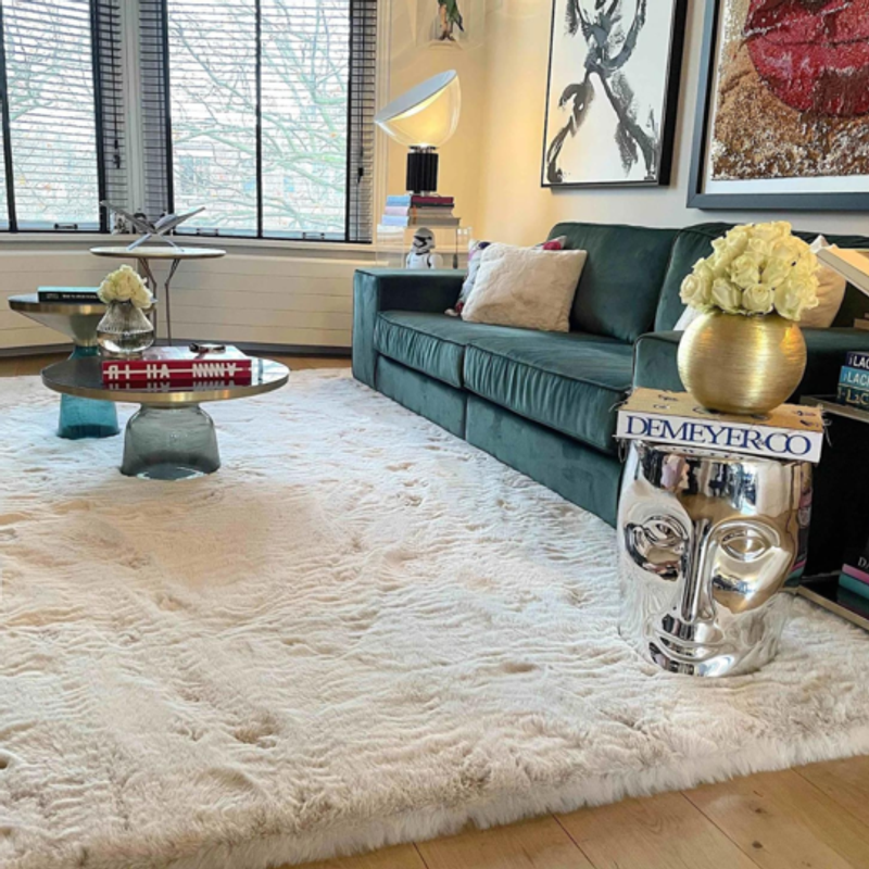 Hampton Ecru 10 - Premium zacht hoogpolig vloerkleed