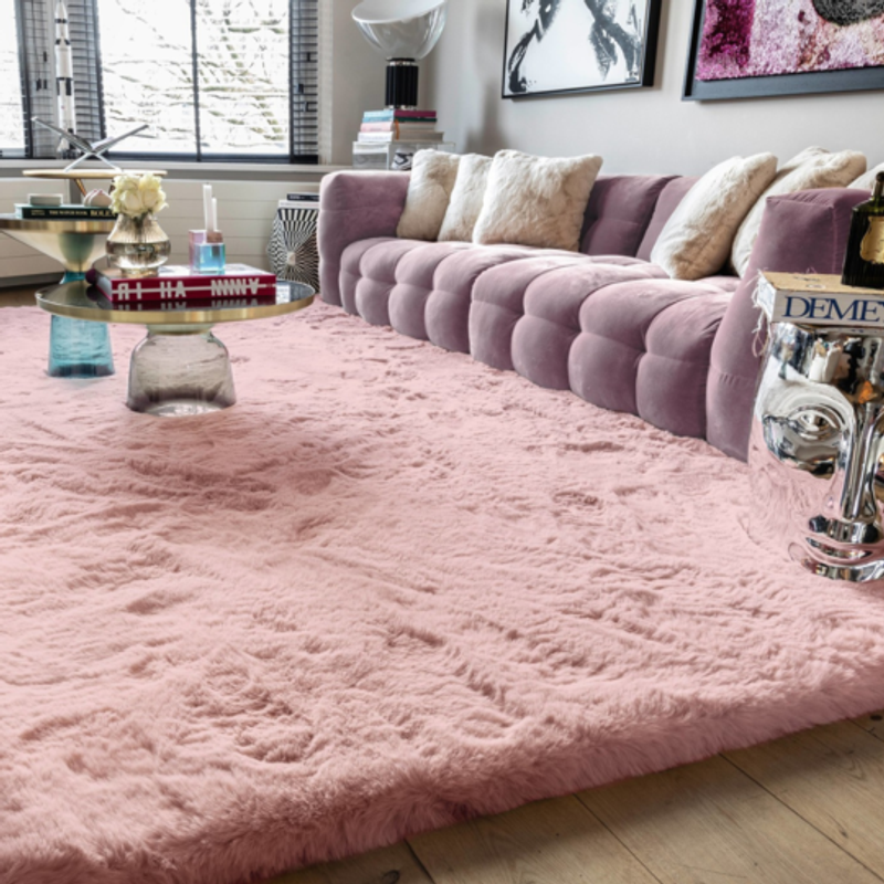 Hampton Soft Pink 42 - Premium zacht hoogpolig vloerkleed