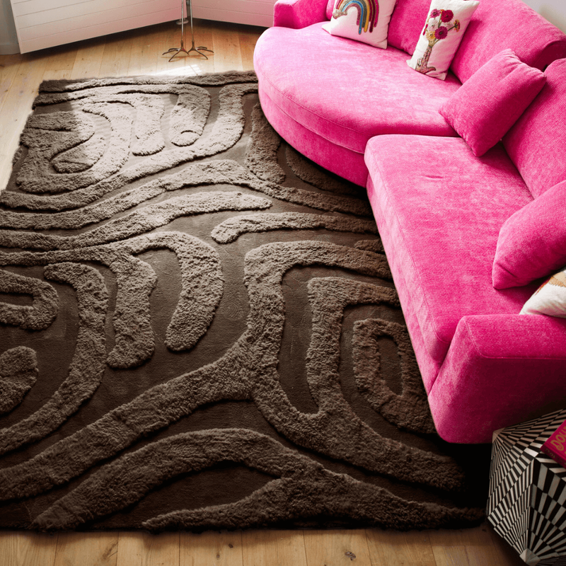 Brera 18 - Luxe carved vloerkleed in bruine kleurstelling