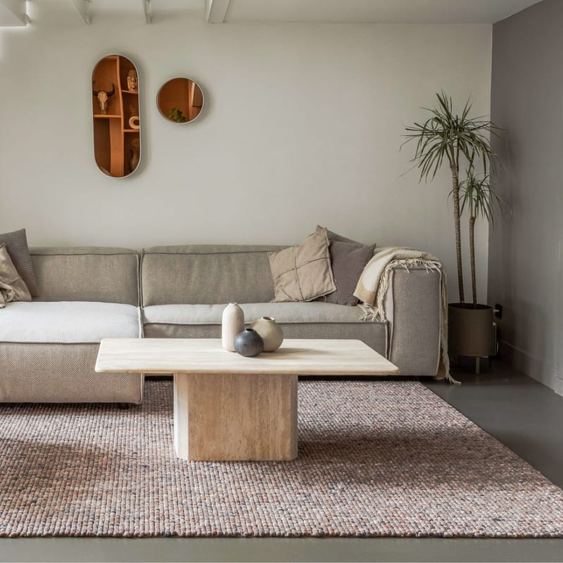 Beach Life 93 - Wollen vloerkleed in Beige/Grijze kleurstelling
