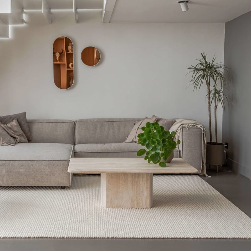 Beach Life 10 - Wollen vloerkleed in Zuiver witte kleurstelling
