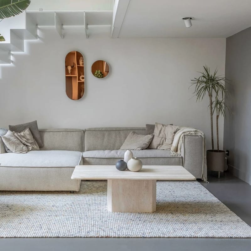 Beach Life 16 - Frans Molenaar vloerkleed van 100% wollen garen in Beige-mix kleursamenstelling