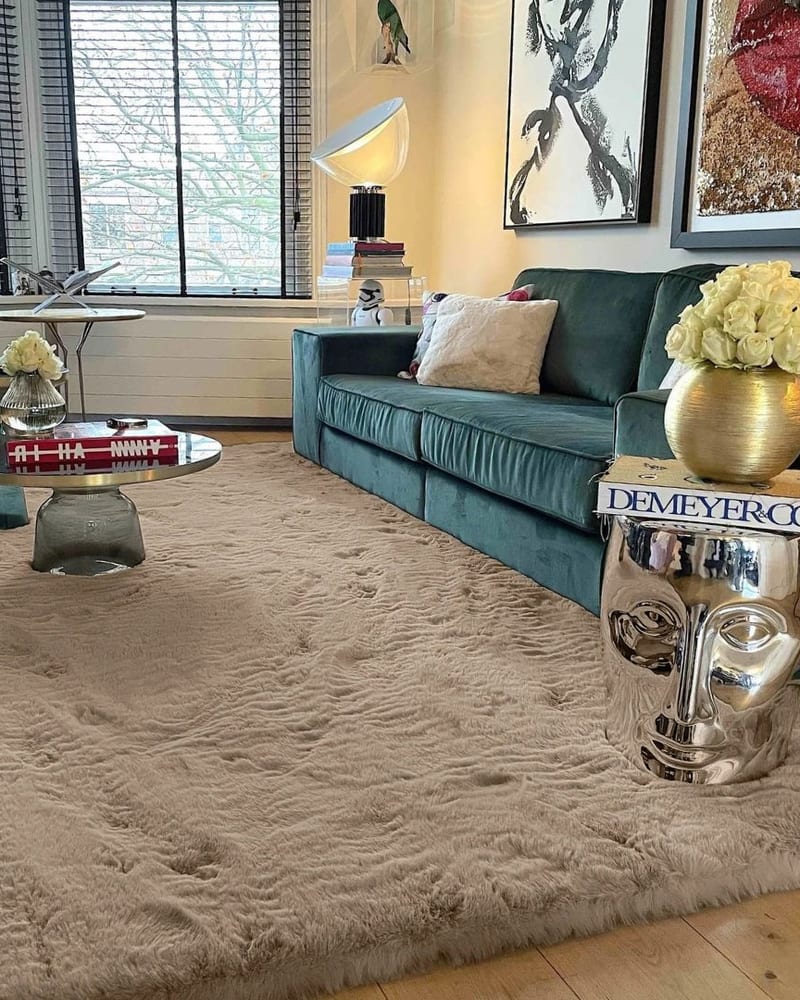 Fred van Leer Hampton Mocca 14 - Premium zacht hoogpolig vloerkleed 