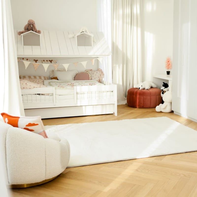 Fay Soft White - zacht hoogpolig vloerkleed in wit