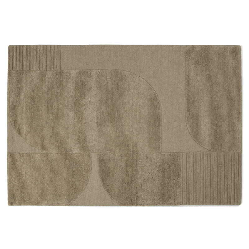 Rumi 52 - Carved wollen vloerkleed in sage green kleursamenstelling