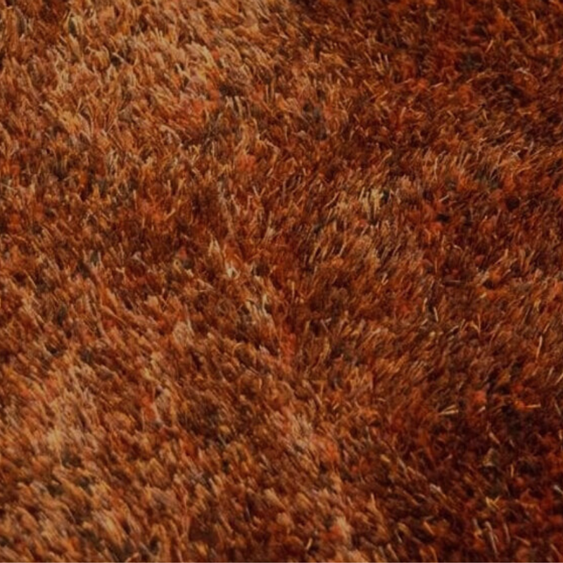Ross 63 - Rond hoogpolig vloerkleed terra/oranje