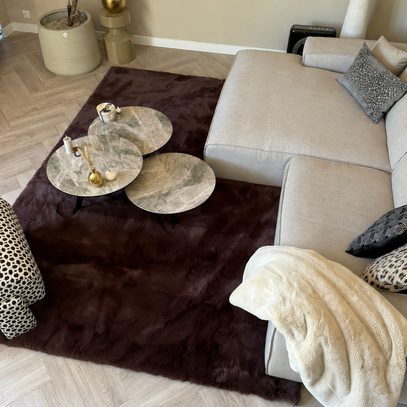 Hampton Soft Espressobruin 18 - Premium zacht hoogpolig vloerkleed