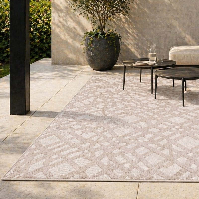 Prestige 12 - Laagpolig outdoor vloerkleed in beige kleurstelling