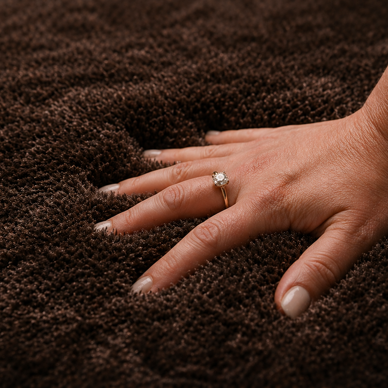 Sandro 18 - Hoogpolig vloerkleed in Chocolate Brown