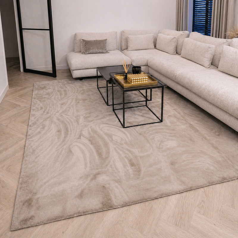 Fay Soft Beige 13 - zacht hoogpolig vloerkleed in beige kleur